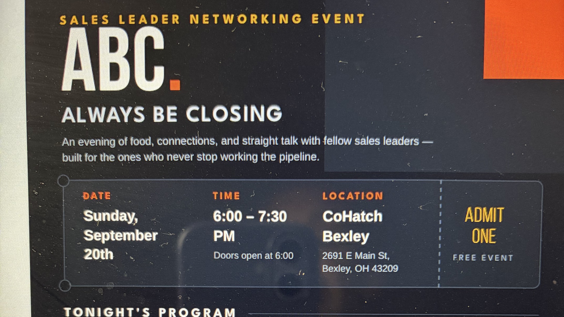 Always Be Closing networking Event 